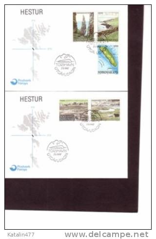 Faroe Island, 1987.Hestur Island Set,  On FDC - Faroe Islands