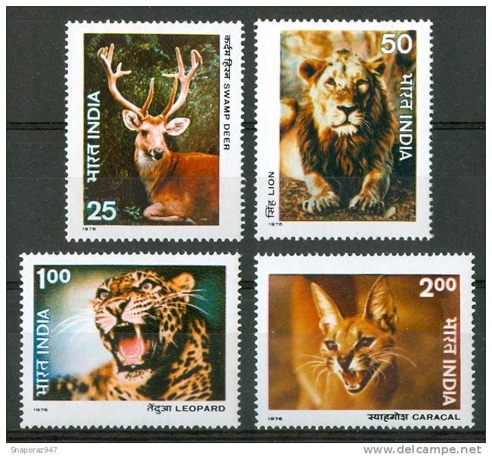 1976 India Animali Animals Animaux Set MNH** A119 - Nuovi