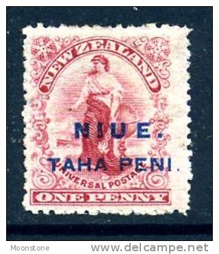 Niue 1903 Taha Peni On 1d Red ´Universal´ New Zealand, Heavily Hinged Mint (A) - Niue