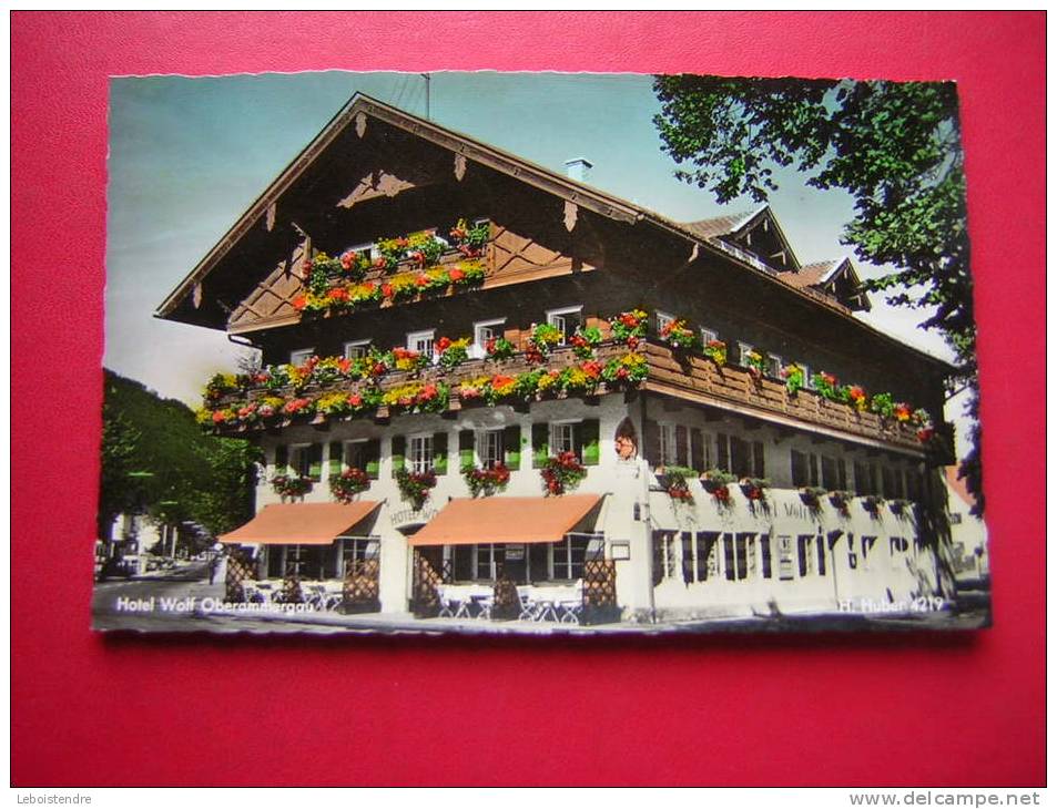 CPSM-ALLEMAGNE-HOTEL WOLF OBERAMMERGAU-NON VOYAGEE-PHOTO RECTO / VERSO-CARTE EN BON ETAT ,MINIME VECU - Oberammergau