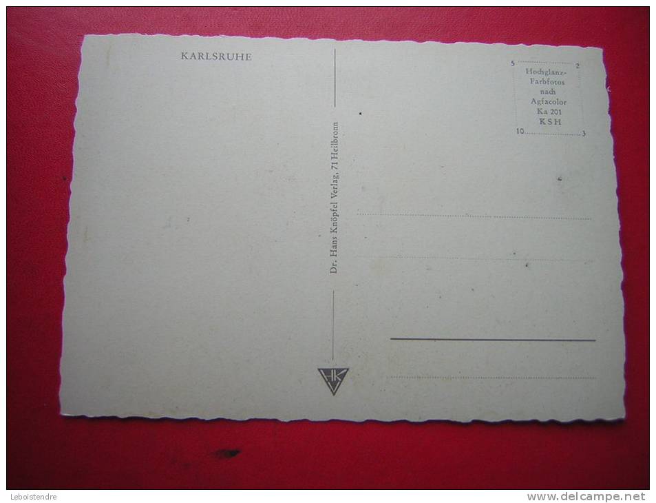 CPSM-ALLEMAGNE-GRUSSE AUS KARLSRUHE -MULTI-VUES -NON VOYAGEE-PHOTO RECTO / VERSO-CARTE EN BON ETAT - Karlsruhe