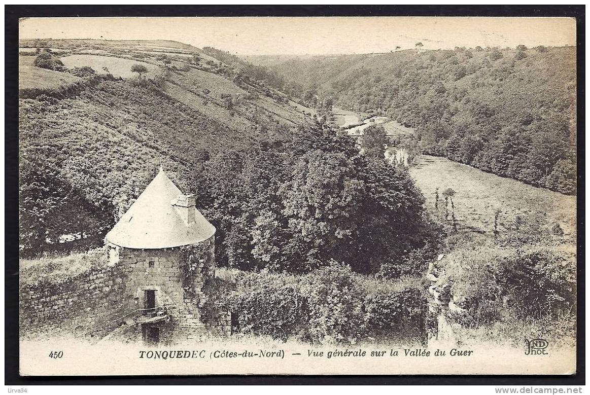 CPA  ANCIENNE- FRANCE- TONQUÉDEC (22)- VUE GENERALE DE LA VALLÉE DU GUER DEPUIS LE VIEUX CHATEAU - Tonquédec