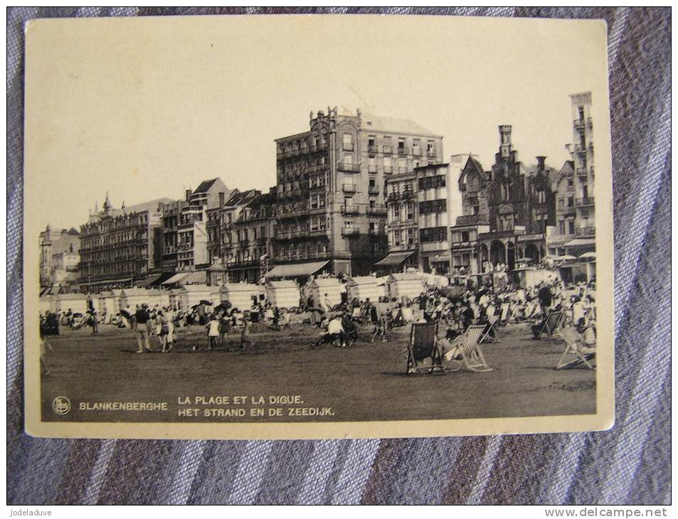 BLANKENBERGHE Plage Digue Strand Zeedijk 1936 Animée CPA Post Card Postkaart - Blankenberge