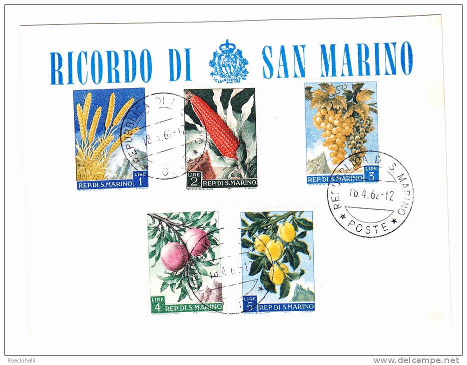 1962 - SAN MARINO  -  Sonderbeleg   -  S. Scan  (san Mar 2001-2011) - Cartas & Documentos