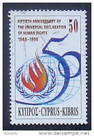 Cyprus 1998 50th Anniv Of Universal Declaration Of Human Rights 50 C Used - Usados