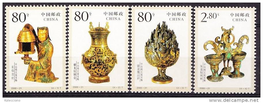 China 2000 Yvert 3844 / 47, Art Objects From Prince Jing Zhongshan Tomb, MNH - Ongebruikt