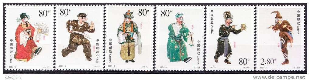 China 2001 Yvert 3869 / 74, Clowns Of The Opera Of Pekin, MNH - Ungebraucht