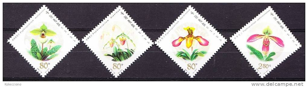 China 2001 Yvert 3928 / 31, Flora, Orchid Flowers, MNH - Neufs