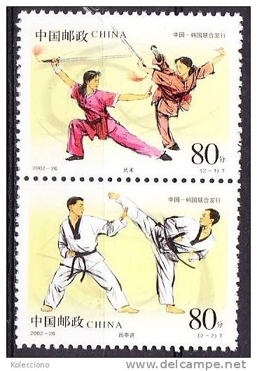 China 2002 Yvert 4050 / 51, Martial Arts, Kung-Fu, MNH - Ongebruikt