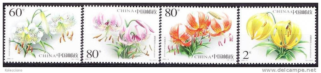 China 2003 Yvert 4066 / 69, Flora, Lily Flowers, MNH - Ungebraucht
