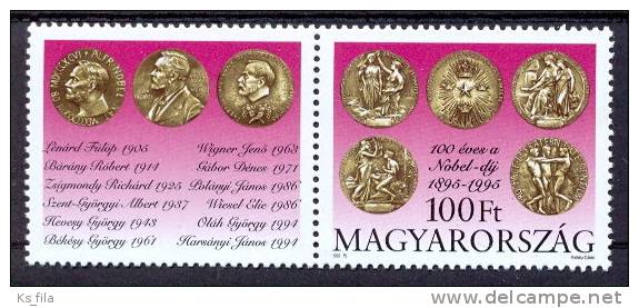 HUNGARY - 1995. Centenary Of Nobel Trust Fund - MNH - Ungebraucht