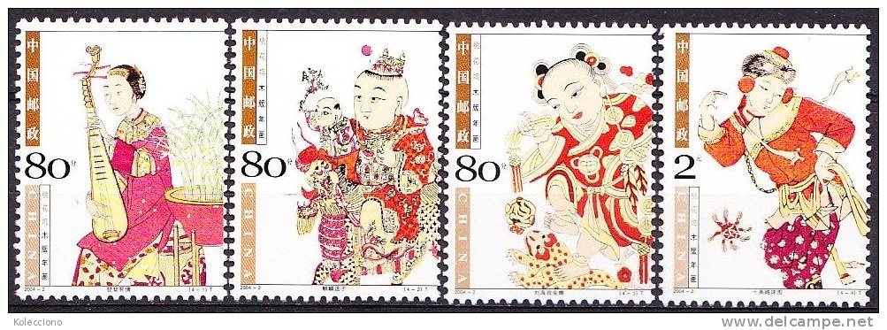 China 2004 Yvert 4148 / 51, New Year Prints Of Taohuawu, MNH - Ongebruikt