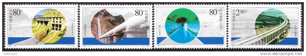 China 2001 Yvert 3923 / 26, River Datong Channel Derivation Project, MNH - Ongebruikt