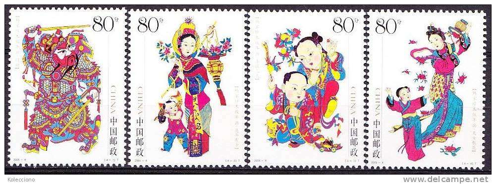 China 2005 Yvert 4245 / 48, New Year Prints Of Yangjiabu, MNH - Ongebruikt