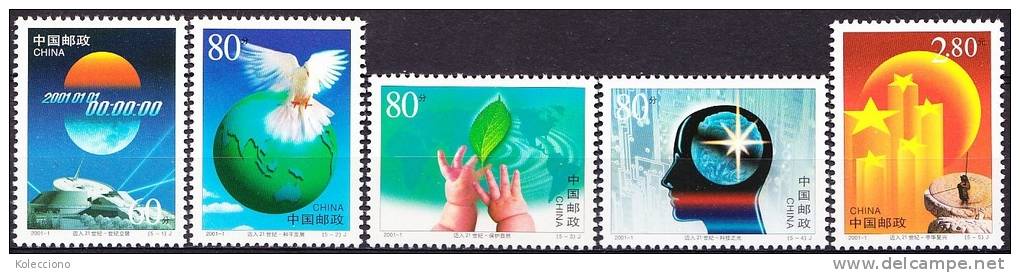 China 2000 Yvert 3862 / 66, Dawn Of The Third Millenium And 21st Century, MNH - Unused Stamps