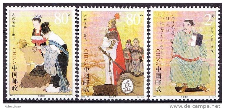 China 2003 Yvert 4114 / 16, 900th Ann. Birth Of General Yue Fei, MNH - Unused Stamps