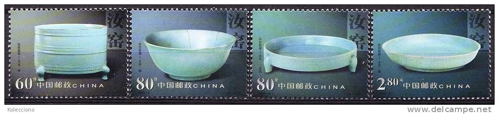 China 2002 Yvert 3985 / 88, Celadon Ceramic, Song Dynasty, MNH - Unused Stamps