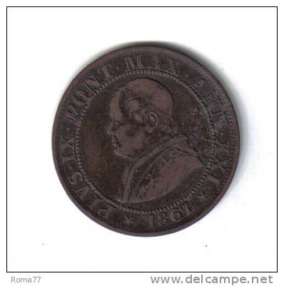 97 - STATO PONTIFICIO , Pio XI RAME La Moneta Da 1/2 Soldo Del 1867 - Vatican