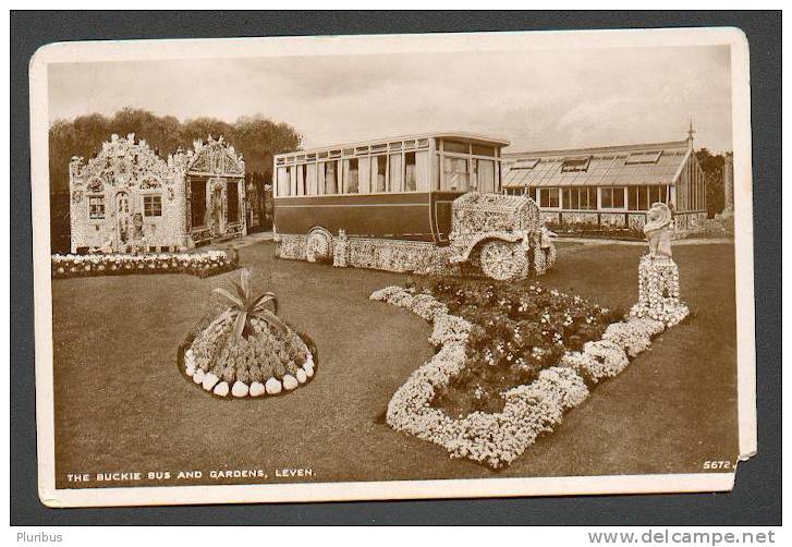 SCOTLAND, LEVEN, FIVE, THE BUCKIE BUS AND GARDENS,  OLD POSTCARD - Fife