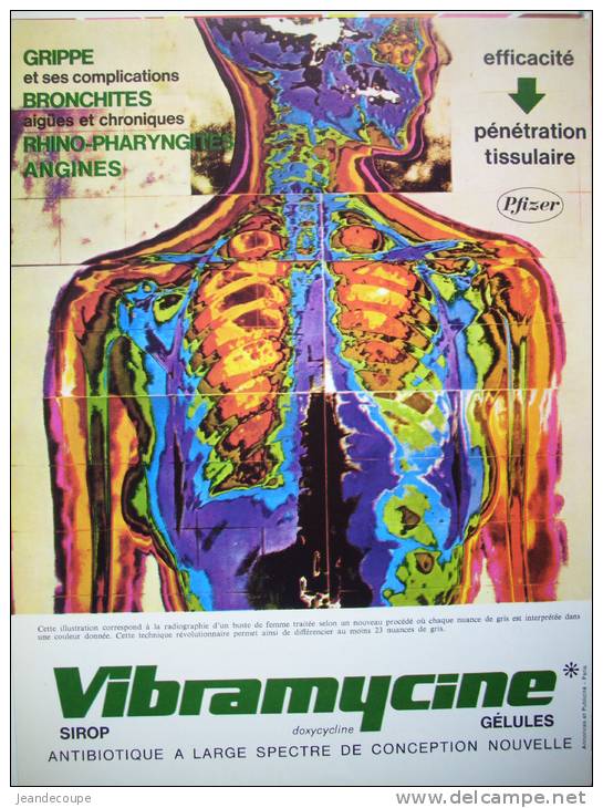 PUB-PUBLICITE- Médicaments - Laboratoire Pfizer - Vibramycine -  1970 - - Publicidad