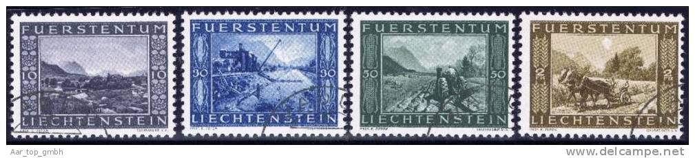 Liechtenstein 1943 Satz Kanalbau Zu#182-4 Gestempelt - Gebraucht