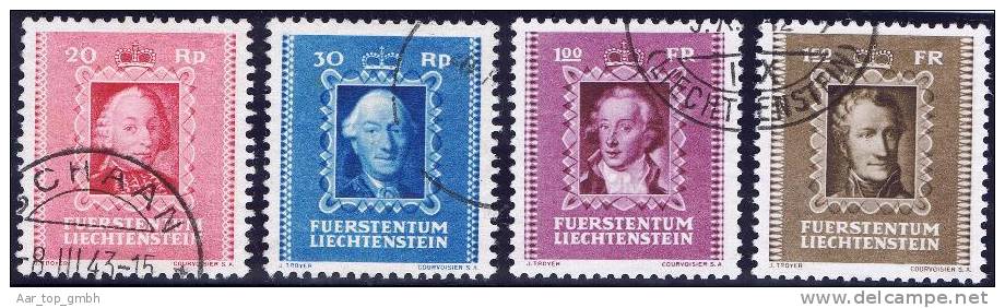 Liechtenstein 1942 Satz Fürstenbilder Zu#171-4 Gestempelt - Gebraucht