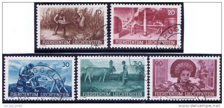 Liechtenstein 1941 Satz Anbauwerk Zu#157-161 Mi#192-6 Gestempelt - Oblitérés