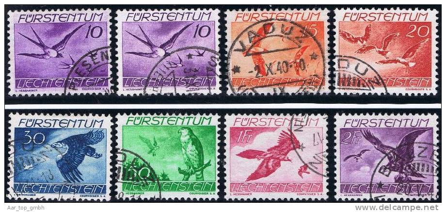 Liechtenstein Flug 1939 Satz Zu#F17-23 Mi#173-179 Gestempelt - Air Post