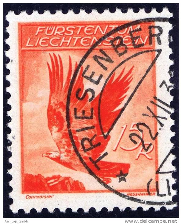 Liechtenstein Flug 1936 Zu#F10z Mi#144y Geriffelt Gestempelt - Poste Aérienne