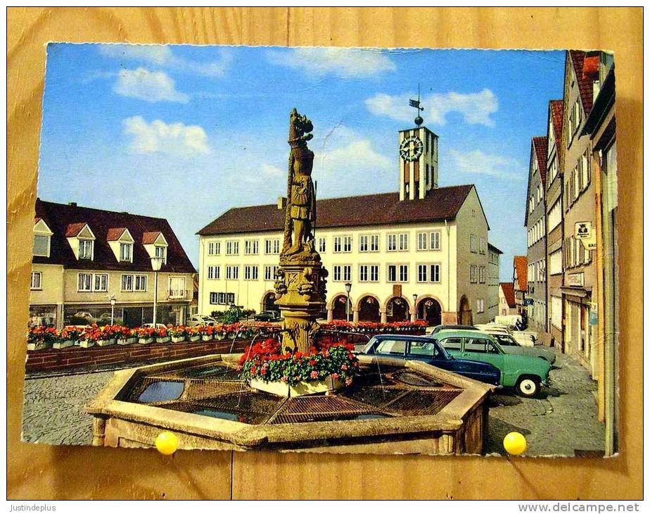 ALLEMAGNE BOBLINGEN MARKTPLATZ MIS RATHAUS VOITURES ANCIENNES CP VIERGE - Böblingen