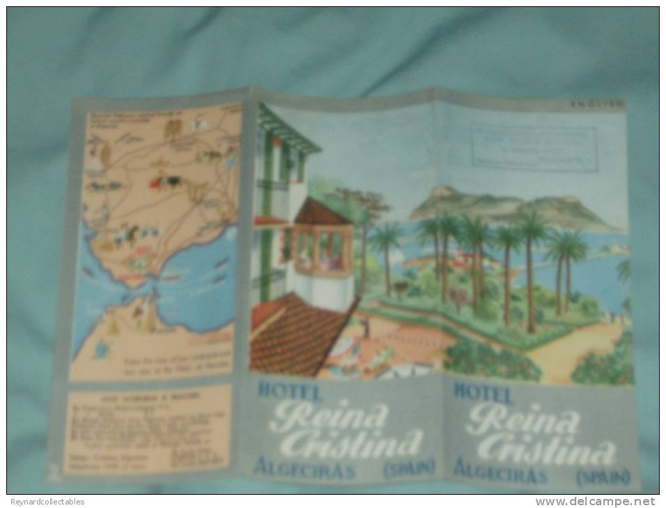 1930-50s? Hotel Reina Cristina Algerciras Brochure Nice Graphics - Advertising