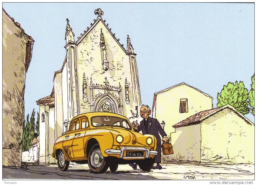 Renault Dauphine - Place Notre Dame Du Peuple - Draguignan - Illustrateur  Michael Crosa - PKW