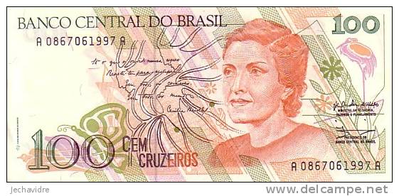 BRESIL 100 Cruzeiros  Non Daté (1990)  Pick 228   Signature 28    ***** BILLET  NEUF ***** - Brasil