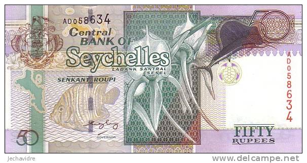 SEYCHELLES   50 Rupees  Non Daté (1998)  Pick 38     ***** BILLET  NEUF ***** - Seychelles