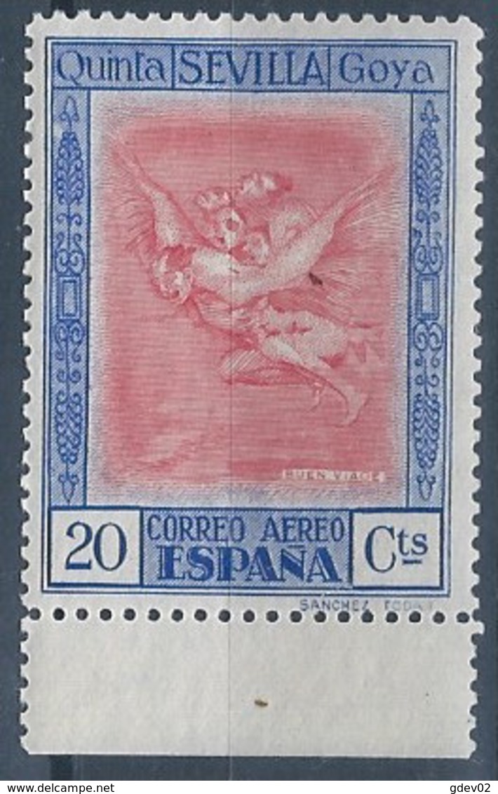 ES521-LAB012TPO.España.Spain.Espagne ALEGORIAS DE GOYA.Pintor.  AEREA 1930 (Ed 521**) Sin Clarnela LUJO BORDE DE HOJA - Otros & Sin Clasificación