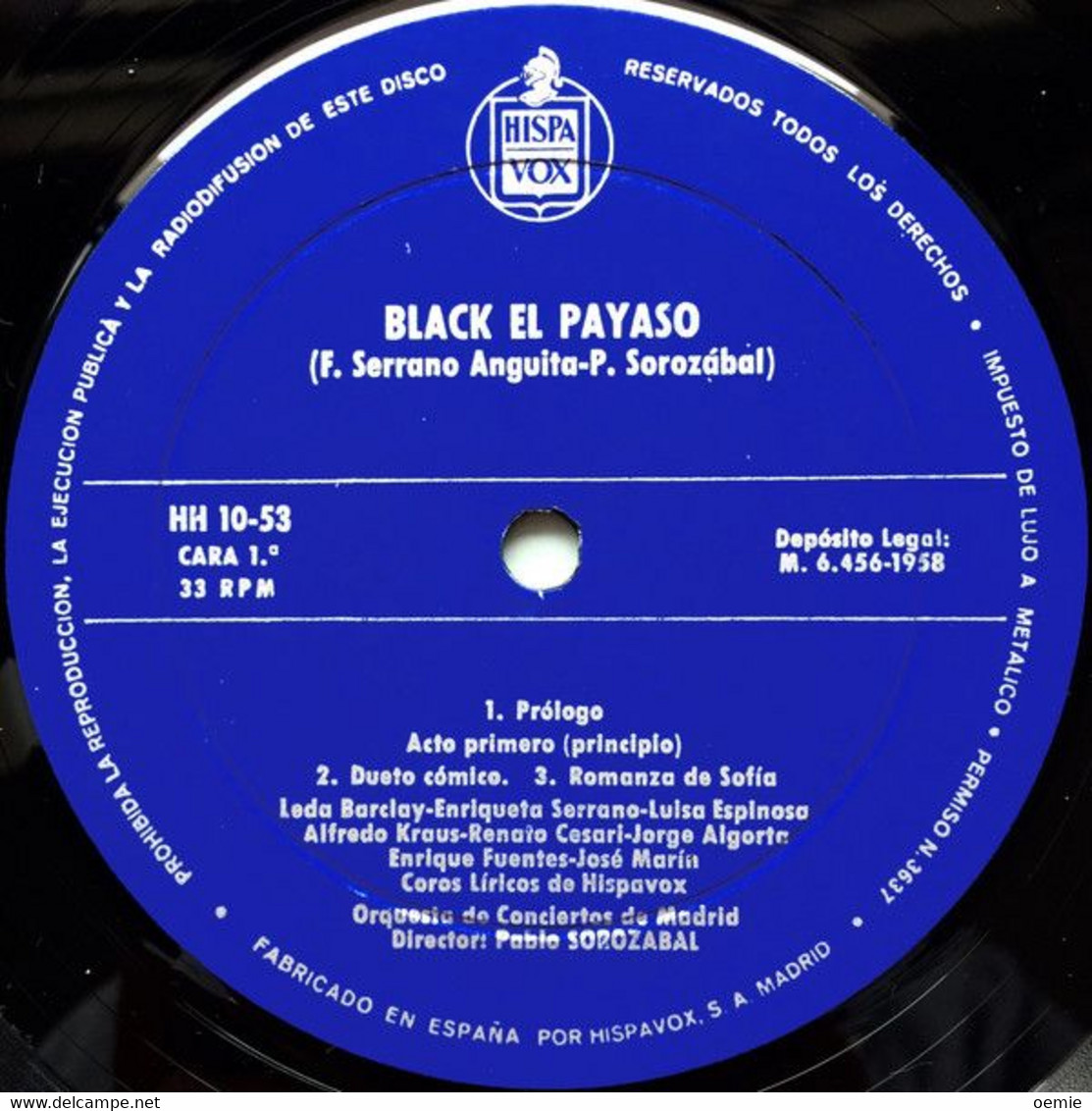 PABLO SOROZABAL °  BLACK EL PAYASO  ° DOUBLE ALBUM  ORIGINALE 1958 - Sonstige - Spanische Musik