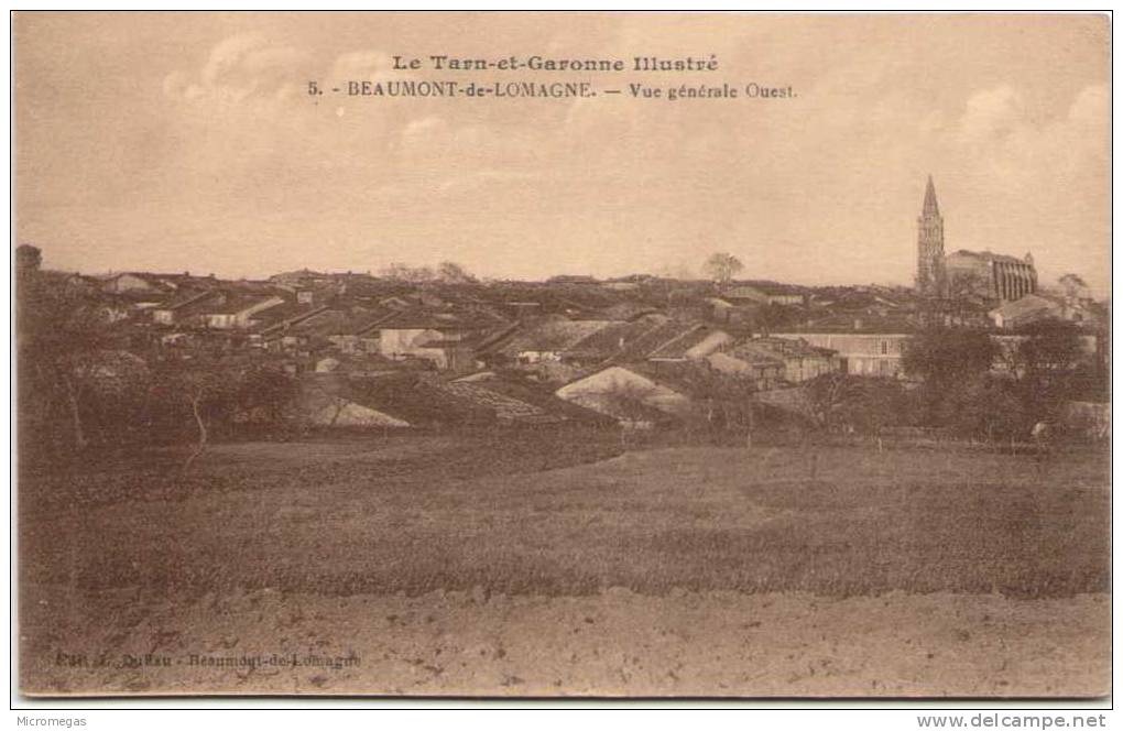 BEAUMONT-de-LOMAGNE - Vue Générale Ouest - Beaumont De Lomagne