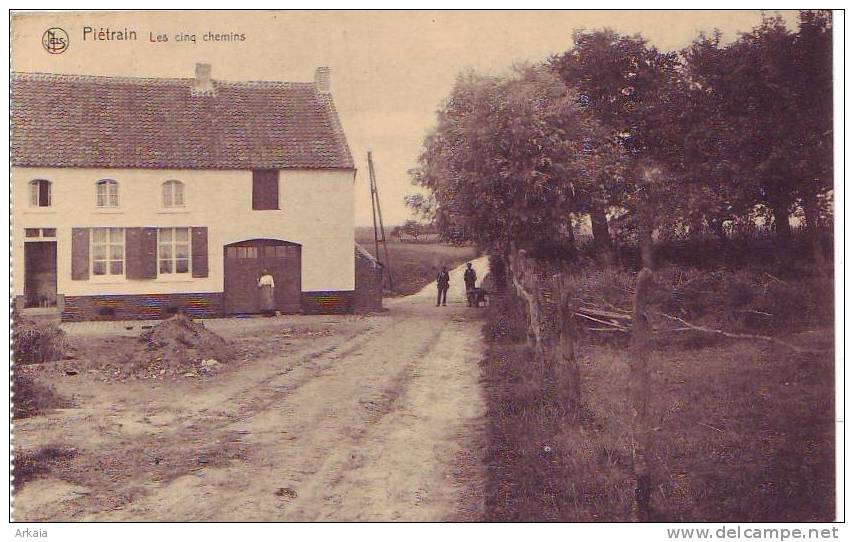 PIETRAIN = Les Cinq Chemins - Carte Animée  (Nels) 1923 - Andere & Zonder Classificatie