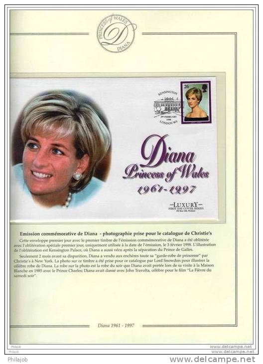 GB Lady Diana : 5 FDC Sur L'Emission Commemorative Officielle De Grande Bretagne - Famous Ladies