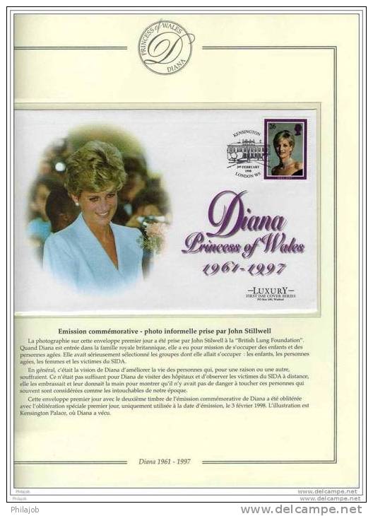 GB Lady Diana : 5 FDC Sur L'Emission Commemorative Officielle De Grande Bretagne - Famous Ladies