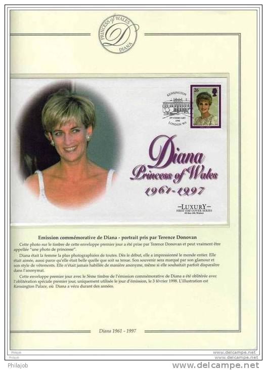 GB Lady Diana : 5 FDC Sur L'Emission Commemorative Officielle De Grande Bretagne - Beroemde Vrouwen