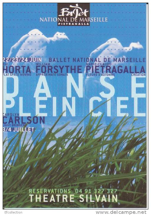 BALLET NATIONAL PIETRAGALLA DANSE PLEIN CIEL CHOREGRAPHES R. HORTA W FORSYTHE C. CARLSON DANSE - Danza