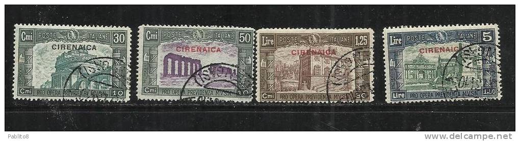 CIRENAICA 1930 MILIZIA III SERIE COMPLETA  COMPLETE SET USATA USED OBLITERE' - Cirenaica