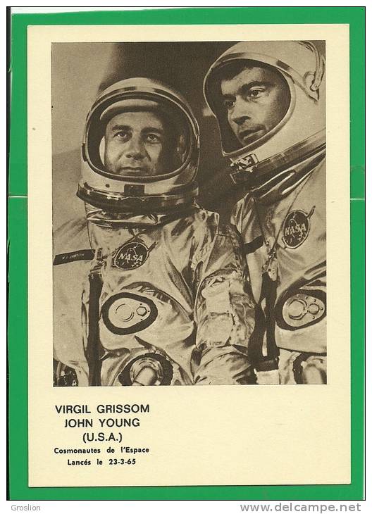 VIRGIL GRISSOM - JOHN YOUNG ( U.S.A.) COSMONAUTES DE L'ESPACE LANCES LE 23-3-65 - Espace