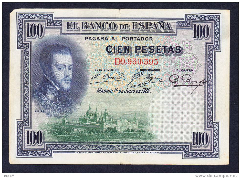 Billet ESPAGNE  Usé Plié - 100 Pesetas