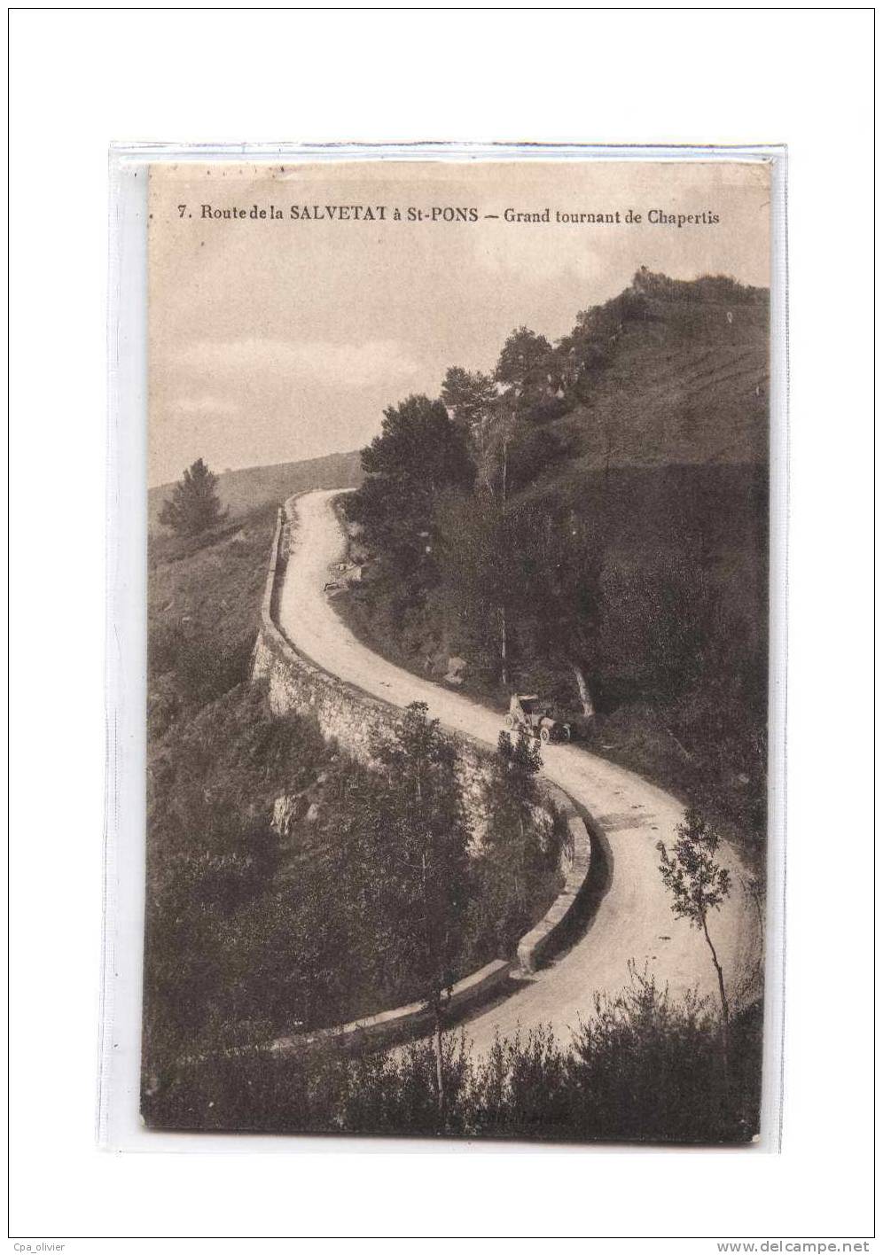 34 LA SALVETAT (environs) Route De St Pons, Grand Tournant De Chapertis, Ed Létuvé 7, 1921 - La Salvetat