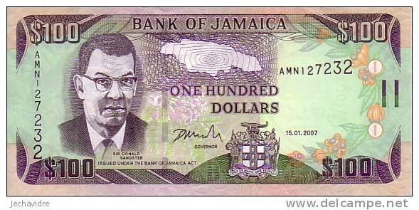 JAMAÏQUE   100 Dollars  Daté Du 15-01-2007   Pick 84e     ***** BILLET  NEUF ***** - Jamaique