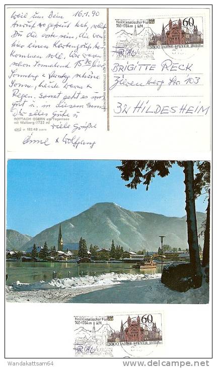 AK ROTTACH-EGERN Am Tegernsee Mit Wallberg (1722 M) 16. 1. 90 8183 ROTTACH-EGERN Werbestempel Heilklimatischer Kurort 74 - Miesbach