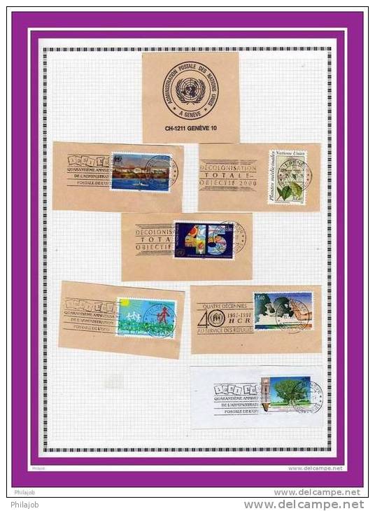 Une Centaine De Flammes De L'ONU (New-york, + Genève + Vienne). Voir Les 10 Scans - Vrac (max 999 Timbres)