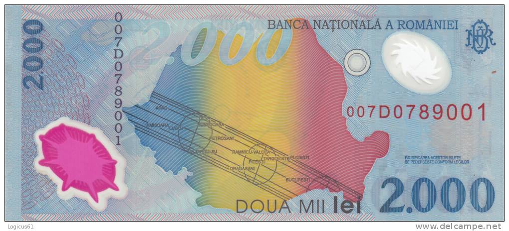 Bancnote 2000 Lei 1999  Used Romania. - Rumänien